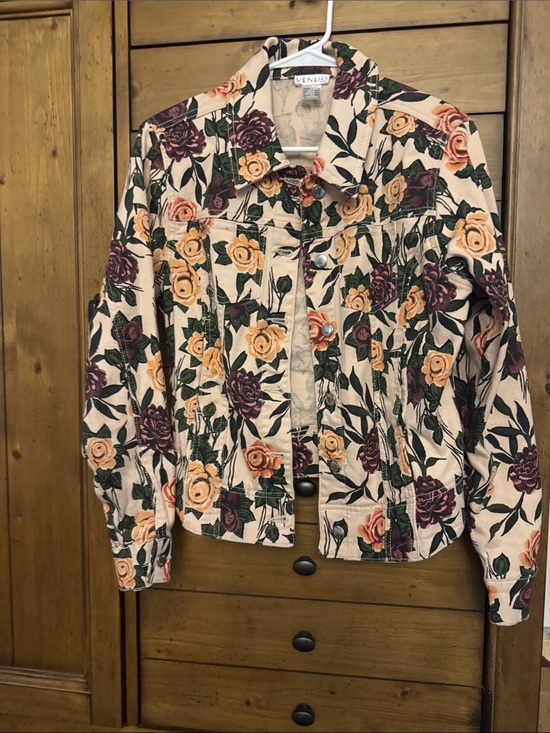 VENUS Jackets & Blazers - VENUS Floral Button Jacket in Cream, Mustard & Burgundy